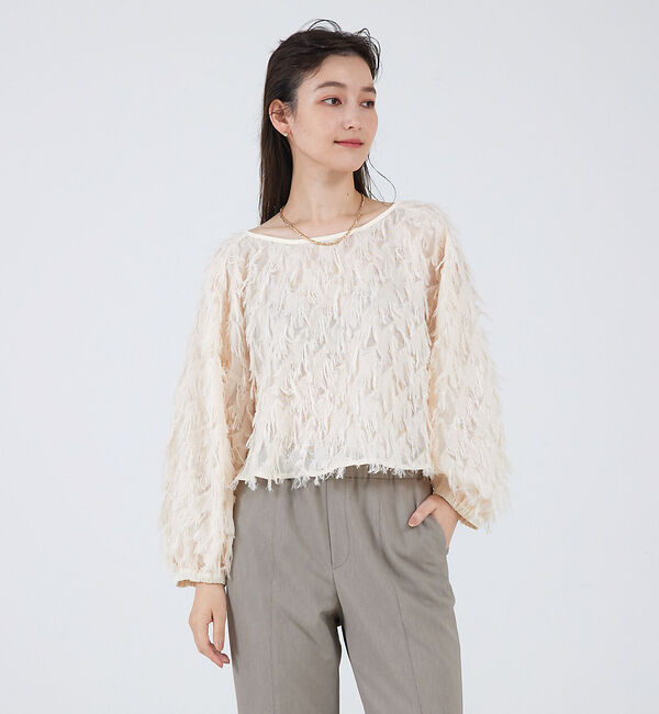 qualite「カットジャガードプルオーバー」|シャツ・ブラウス|