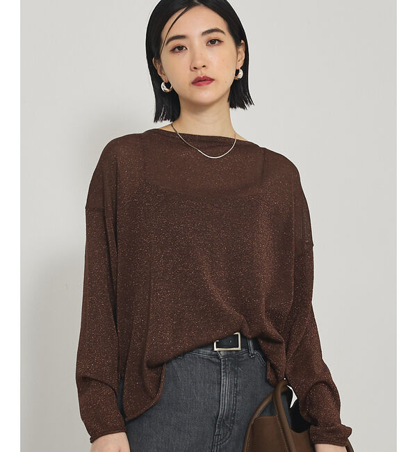 qualite「【大人気ラメシリーズ】ラメシアーボックスニット」|Tシャツ・カットソー|ブロンズ