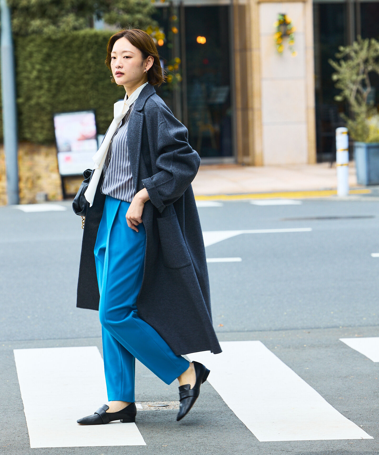 qualite「【ブルー】ダブルクロスセンタープレスパンツ」|その他|