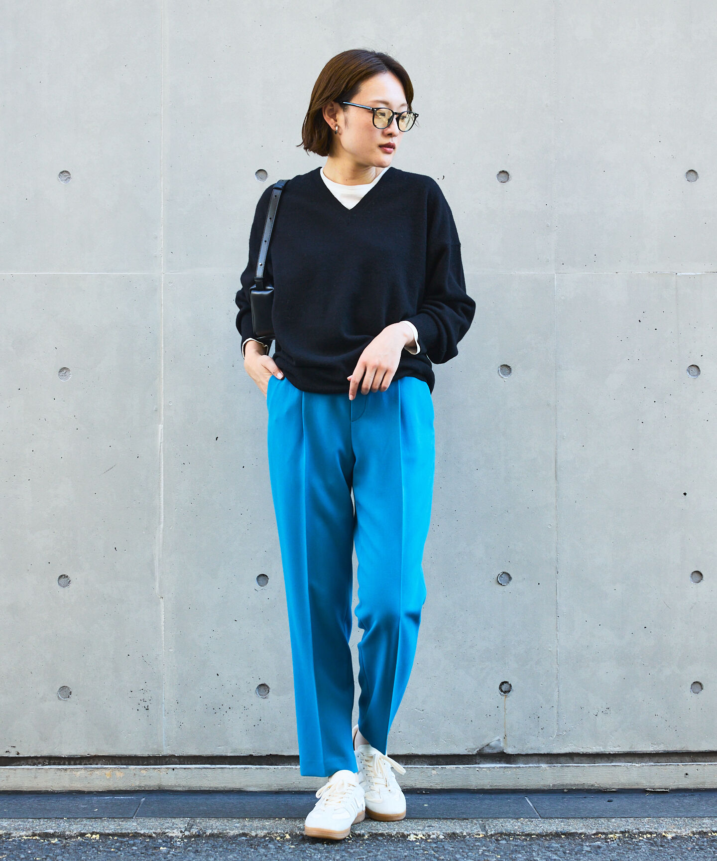 qualite「【ブルー】ダブルクロスセンタープレスパンツ」|その他|