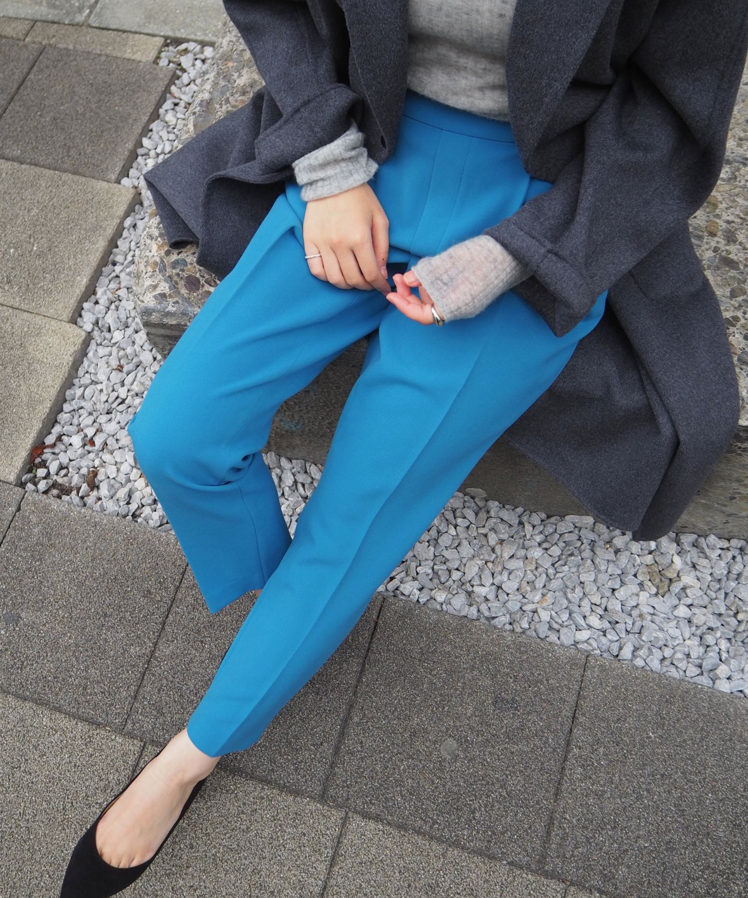 qualite「【ブルー】ダブルクロスセンタープレスパンツ」|その他|