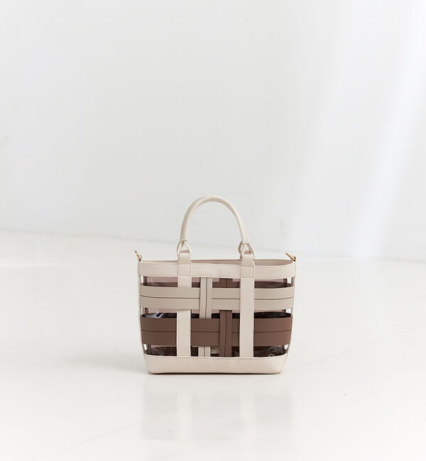 LOWELL things「【STORY 23'6月号 P172掲載】Colatti/配色クリア2WAYトー」|ハンドバッグ|