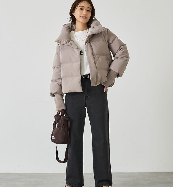 abahouse mavie「【WEB Domani掲載】袖リブシームレススタンドダウン/ロングセラー/定番/」|ダウン|