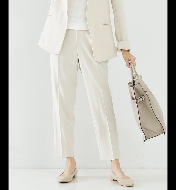 abahouse mavie「【エニデイカセット】タックテーパードパンツ」|スラックス|アイボリー