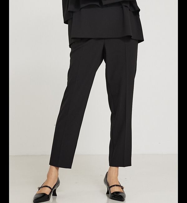 abahouse mavie「【エニデイカセット】タックテーパードパンツ」|スラックス|ブラック