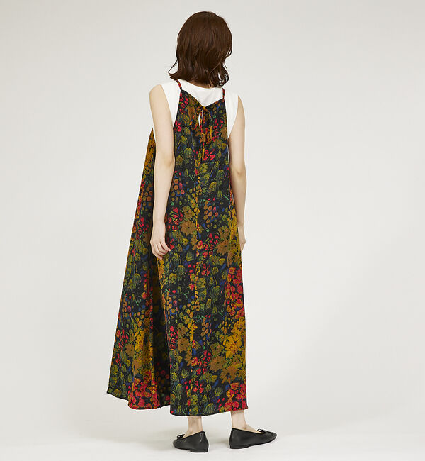 abahouse mavie「【大人のいちまんワンピ】プリント＆ベロアキャミワンピ」|ワンピース|