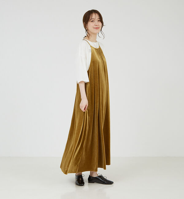 abahouse mavie「【大人のいちまんワンピ】プリント＆ベロアキャミワンピ」|ワンピース|