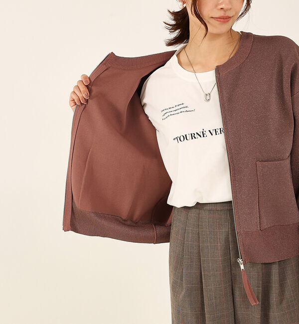 abahouse mavie「ラメプレーティングブルゾン」|ブルゾン・スタジャン|