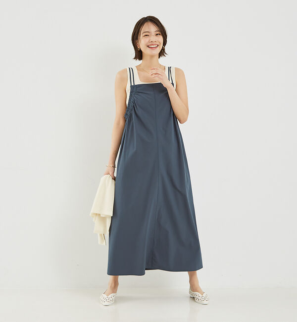 abahouse mavie「【大人のいちまんワンピ】ギャザーキャミワンピ」|ジャンパースカート|