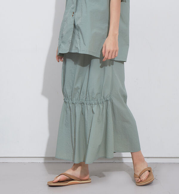 NOMINE「ワッシャーマーメイド２WAYスカート」|スカート|セージグリーン