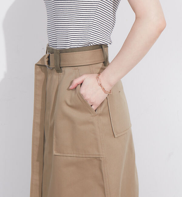 NOMINE「【Dickiesコラボ 別注】ウエスト配色 ベルトチノロングスカート」|スカート|