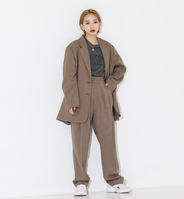 NOMINE「【セットアップ対応】チェック3タックテーパードパンツ」|スラックス|