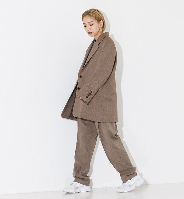 NOMINE「【セットアップ対応】チェック3タックテーパードパンツ」|スラックス|