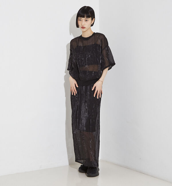 NOMINE「【セットアップ着用可】シャイン リンクル タイトスカート」|スカート|