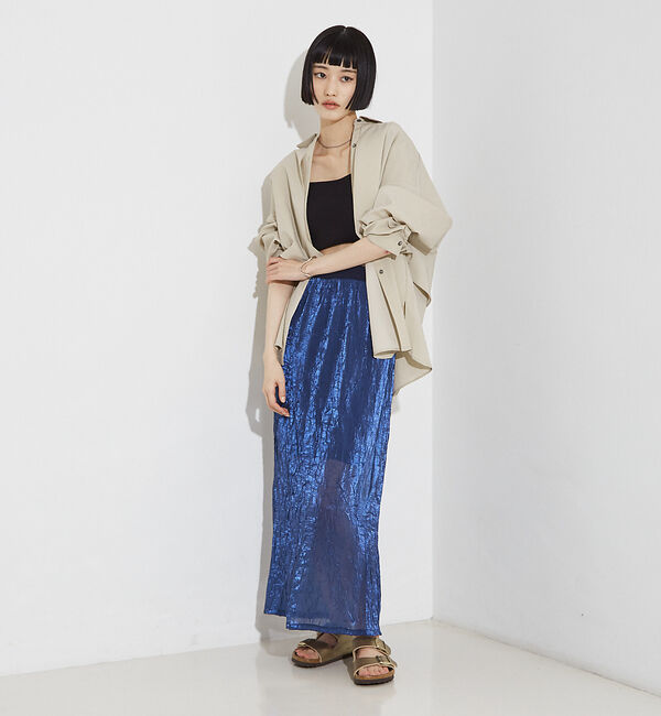 NOMINE「【セットアップ着用可】シャイン リンクル タイトスカート」|スカート|