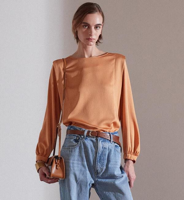 Liesse「サイドタックブラウス」|シャツ・ブラウス|オレンジ