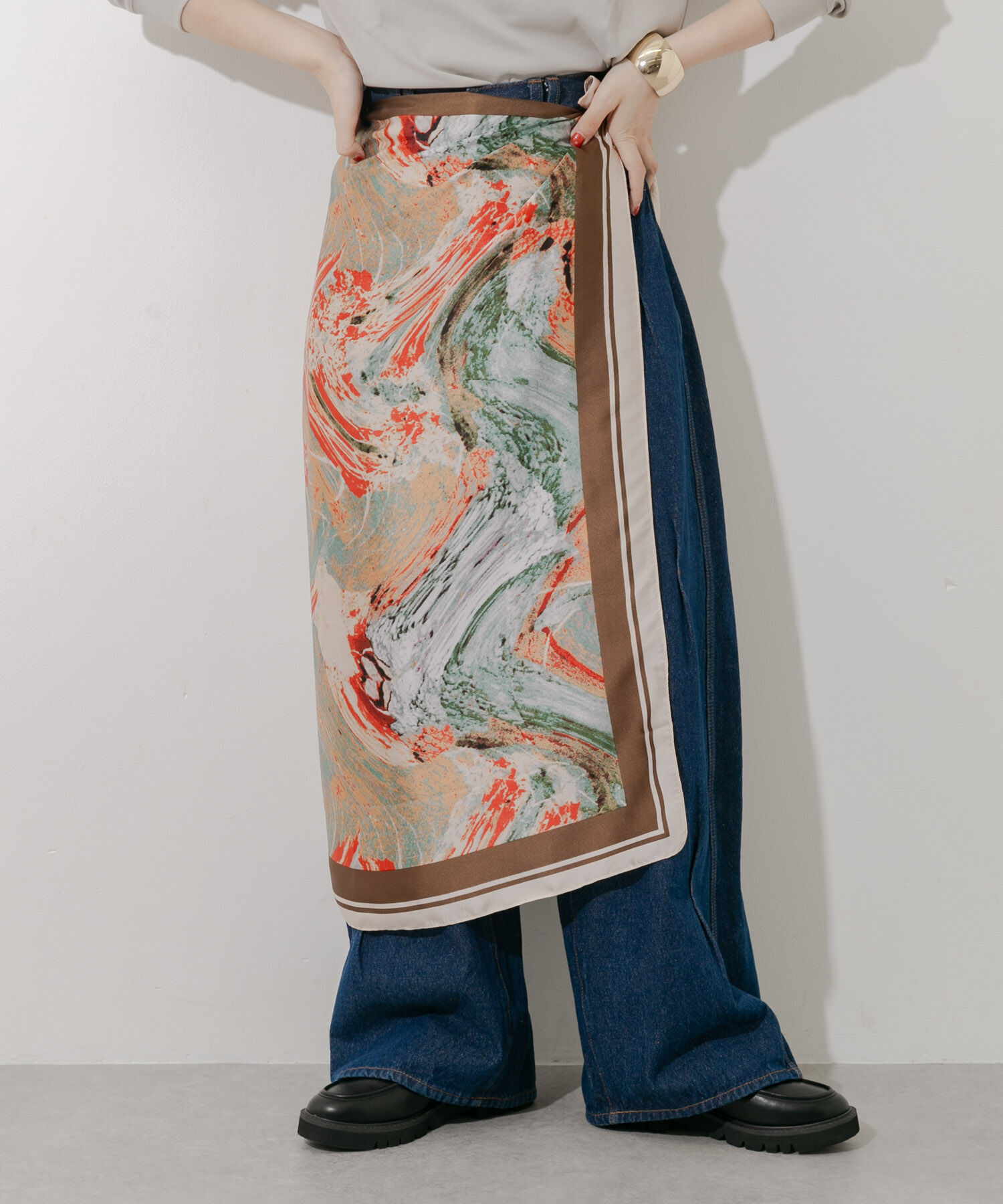 SMELLY「アソートビッグスカーフ」|バンダナ・スカーフ|ブラウン