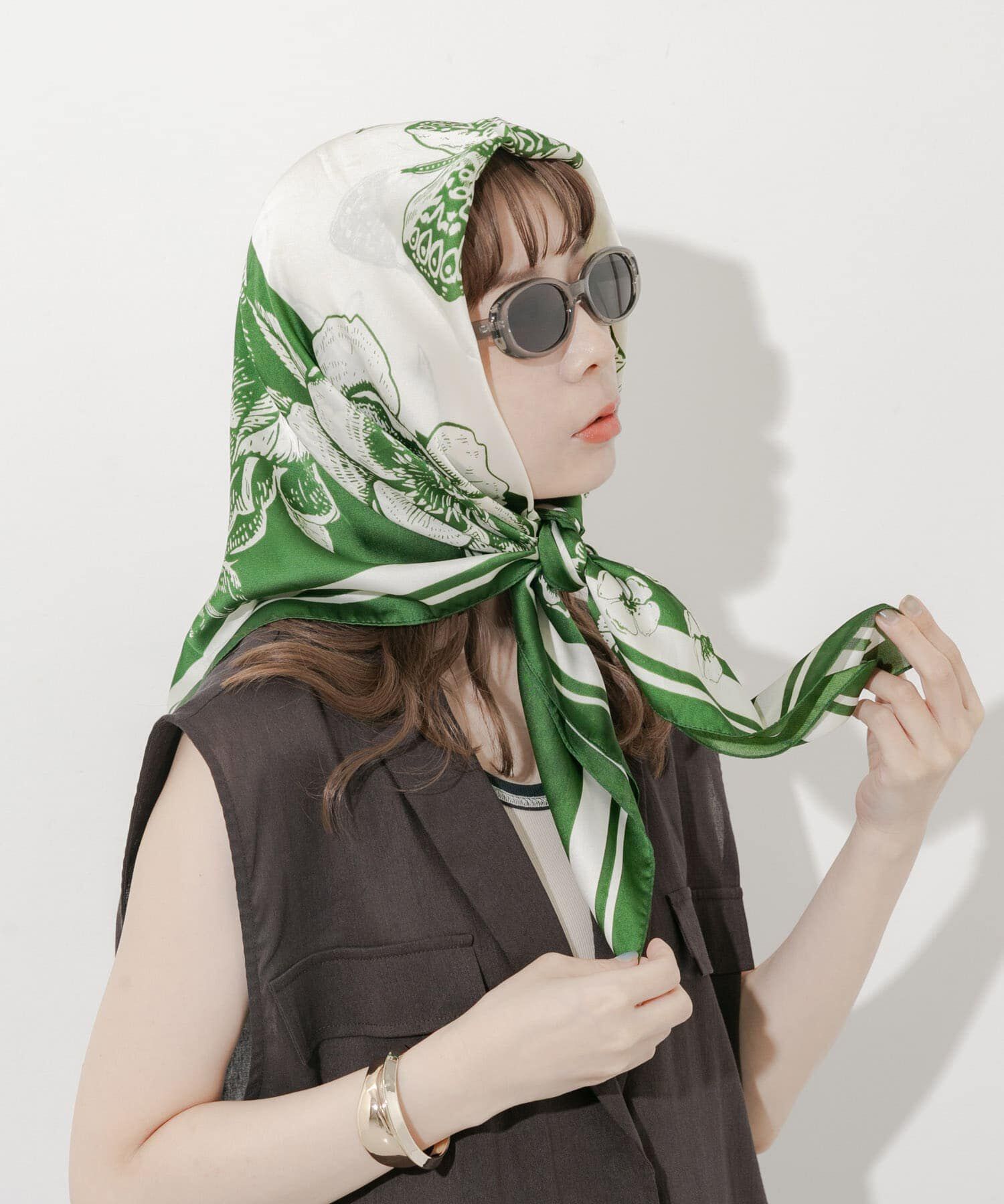 SMELLY「アソートビッグスカーフ」|バンダナ・スカーフ|グリーン