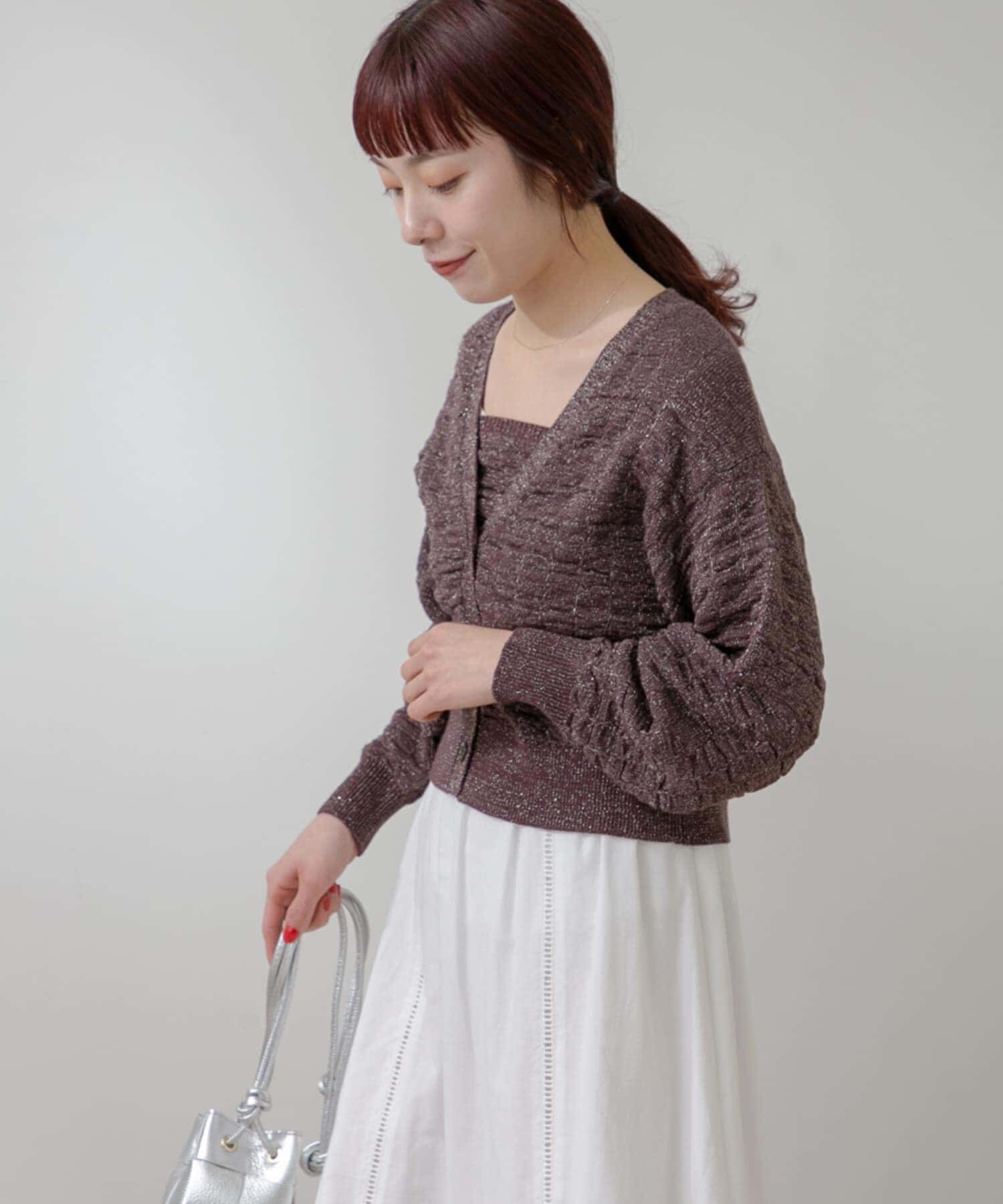 URBAN RESEARCH ROSSO「F by ROSSO　ラメニットビスチェ+カーディガン」|カーディガン|