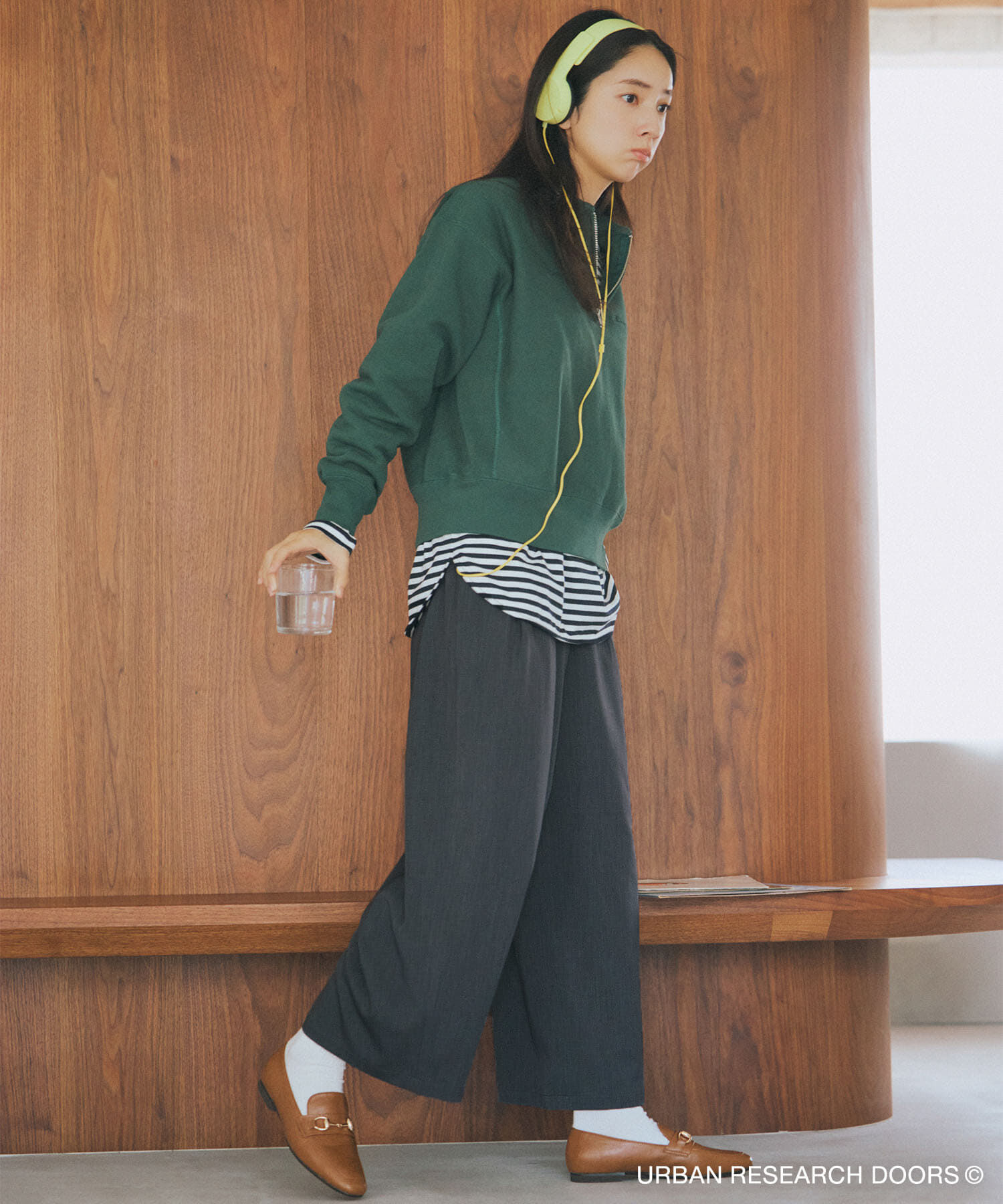 URBAN RESEARCH DOORS「『仁村紗和さん着用』『UR TECH』完声9分丈ワイドパンツ」|その他|チャコールグレー