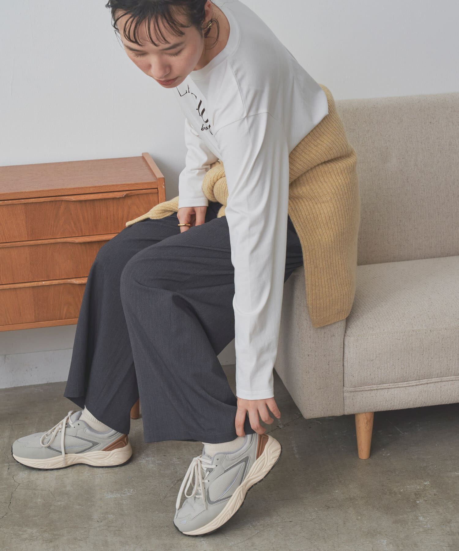 URBAN RESEARCH DOORS「『仁村紗和さん着用』『UR TECH』完声9分丈ワイドパンツ」|その他|