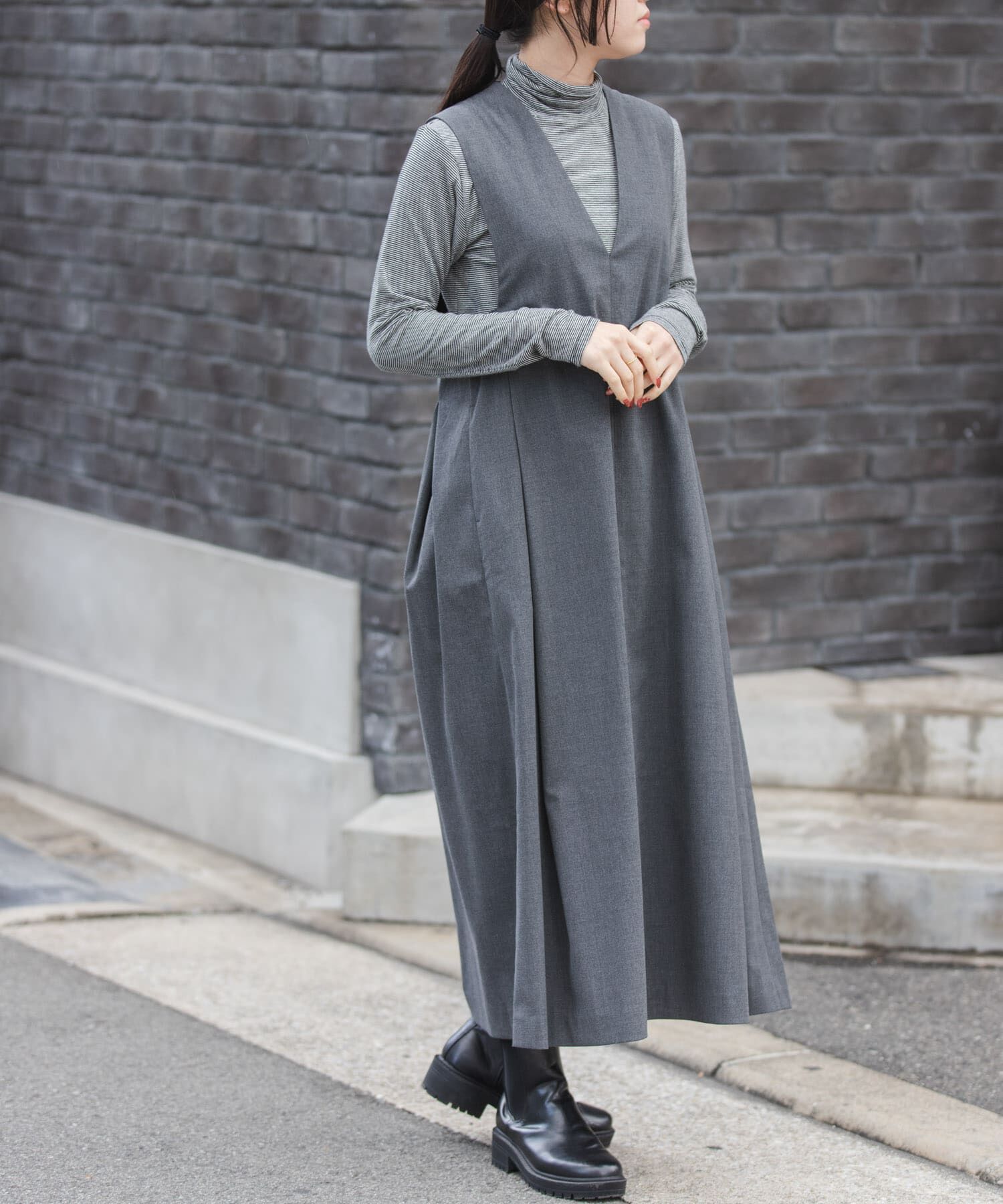 URBAN RESEARCH DOORS「FORK&SPOON　キャリーマンジャンパースカート」|ワンピース|