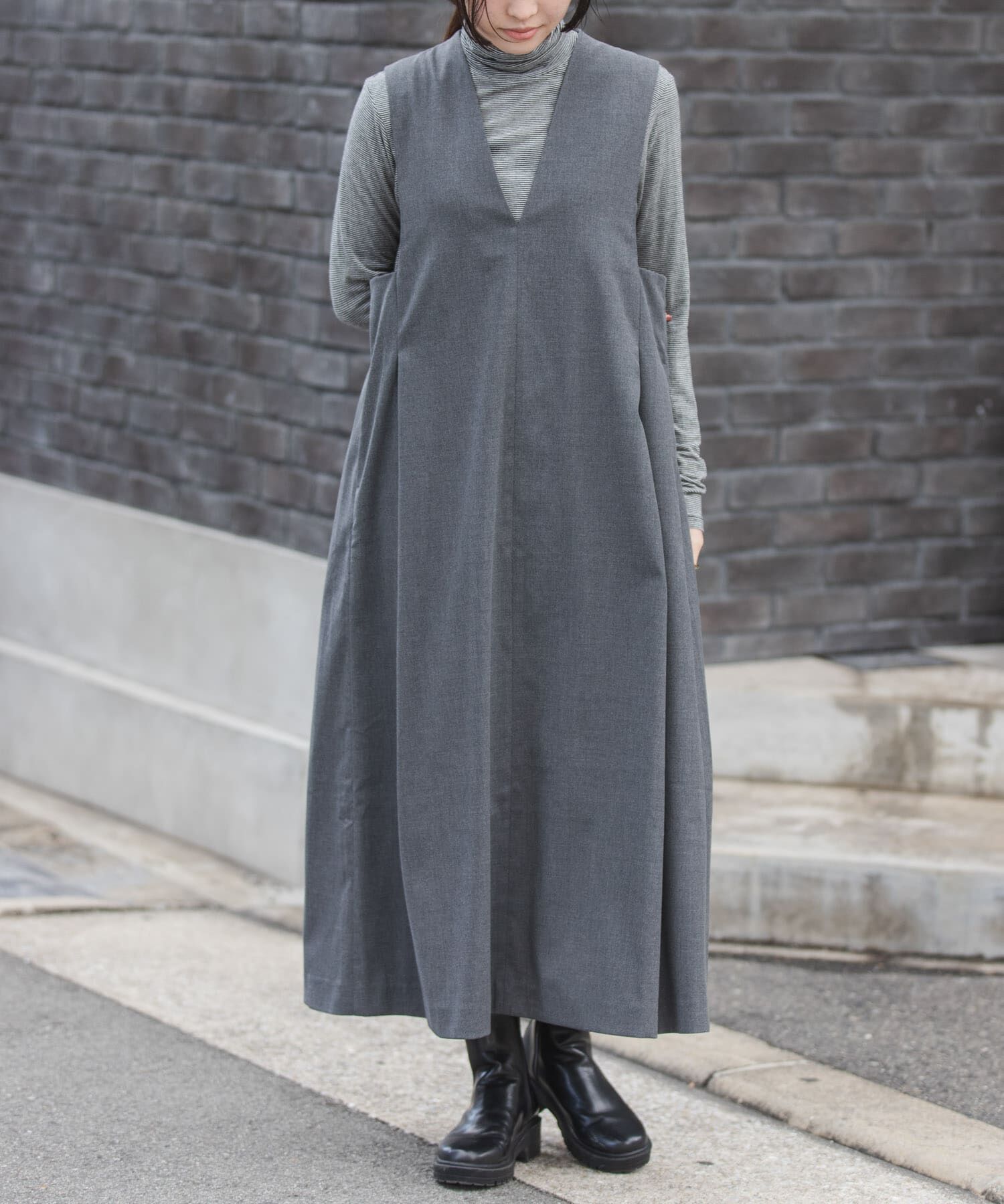 URBAN RESEARCH DOORS「FORK&SPOON　キャリーマンジャンパースカート」|ワンピース|