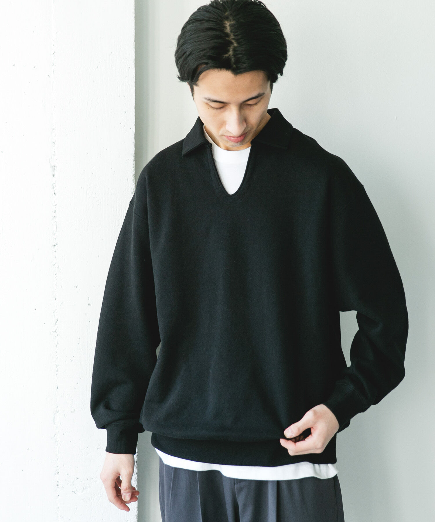 URBAN RESEARCH DOORS「TOMPKINS裏毛 スキッパースウェット」|スウェット・ジャージ|