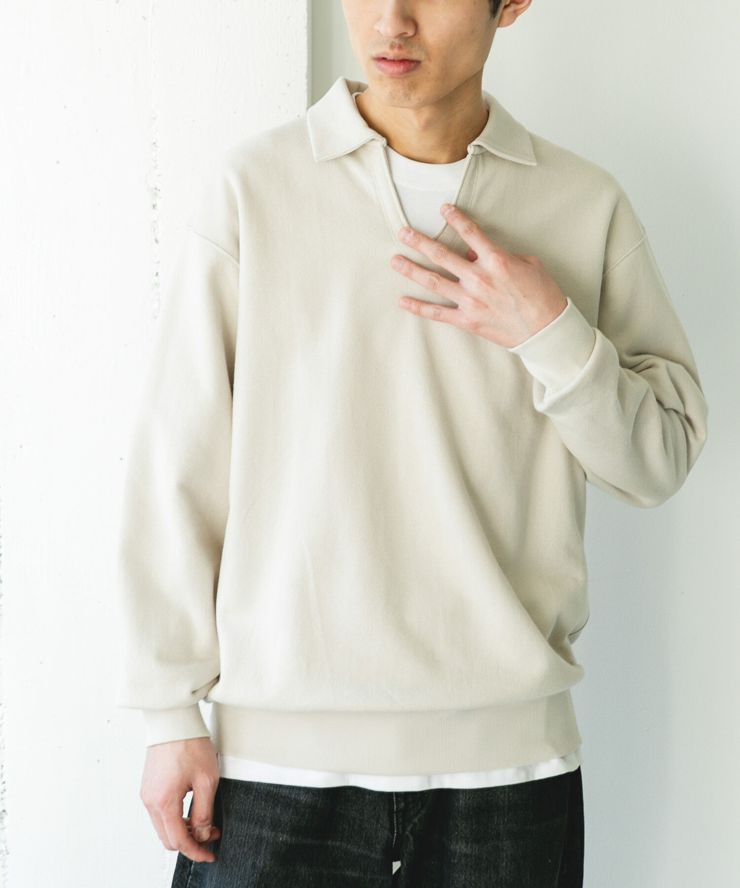 URBAN RESEARCH DOORS「TOMPKINS裏毛 スキッパースウェット」|スウェット・ジャージ|