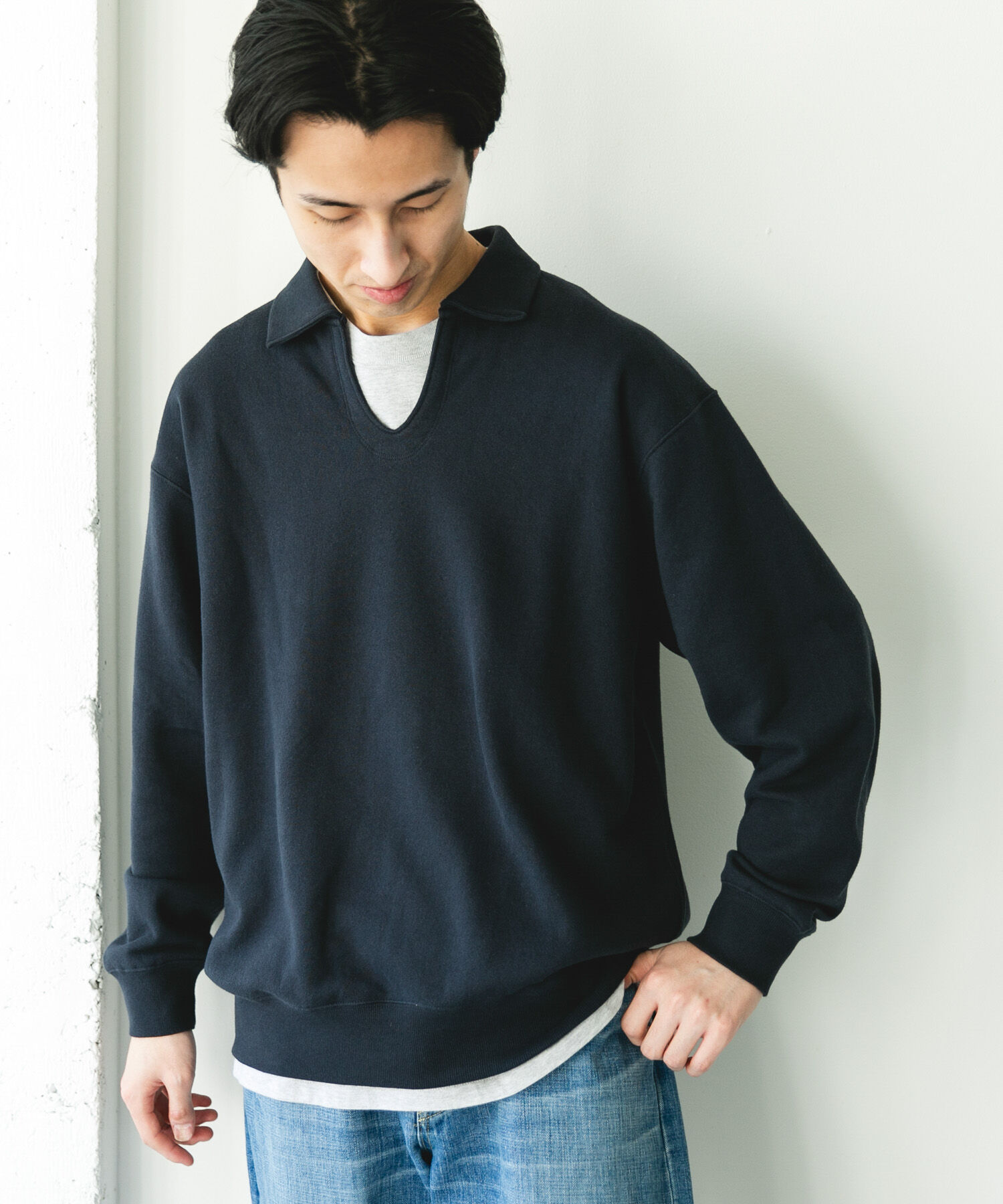 URBAN RESEARCH DOORS「TOMPKINS裏毛 スキッパースウェット」|スウェット・ジャージ|