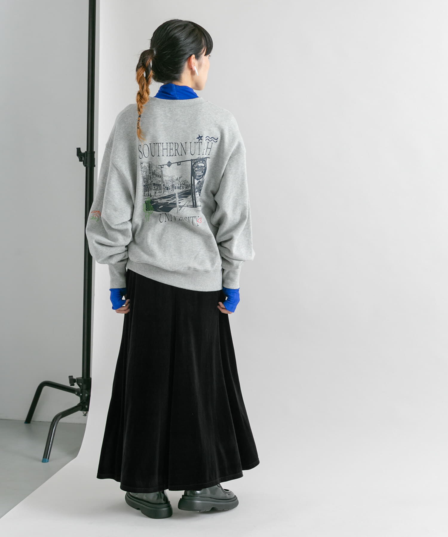  「セミフレアベロアスカート」|スカート|