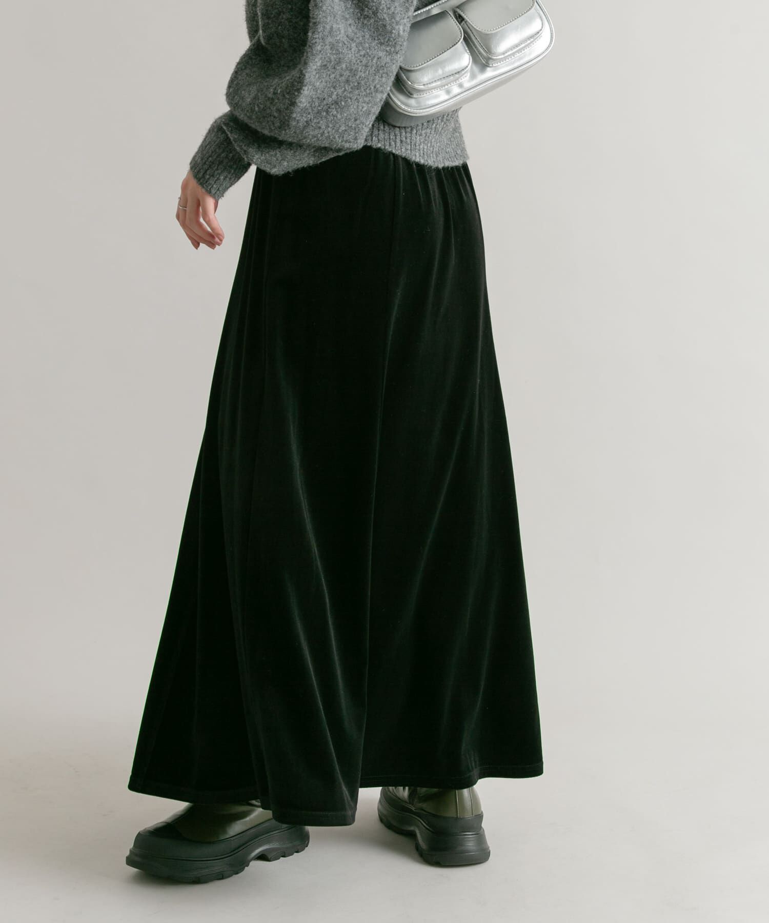  「セミフレアベロアスカート」|スカート|