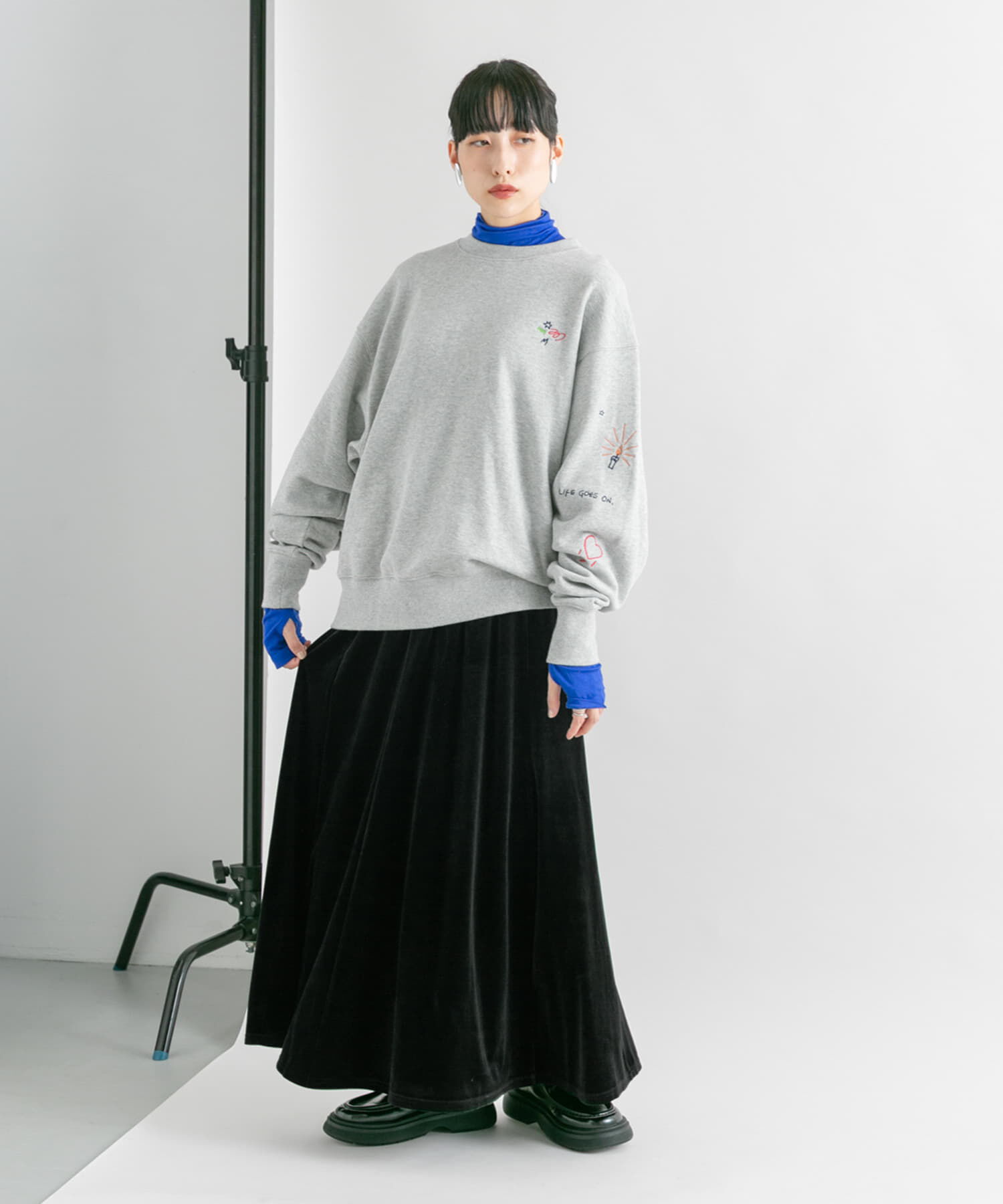  「セミフレアベロアスカート」|スカート|