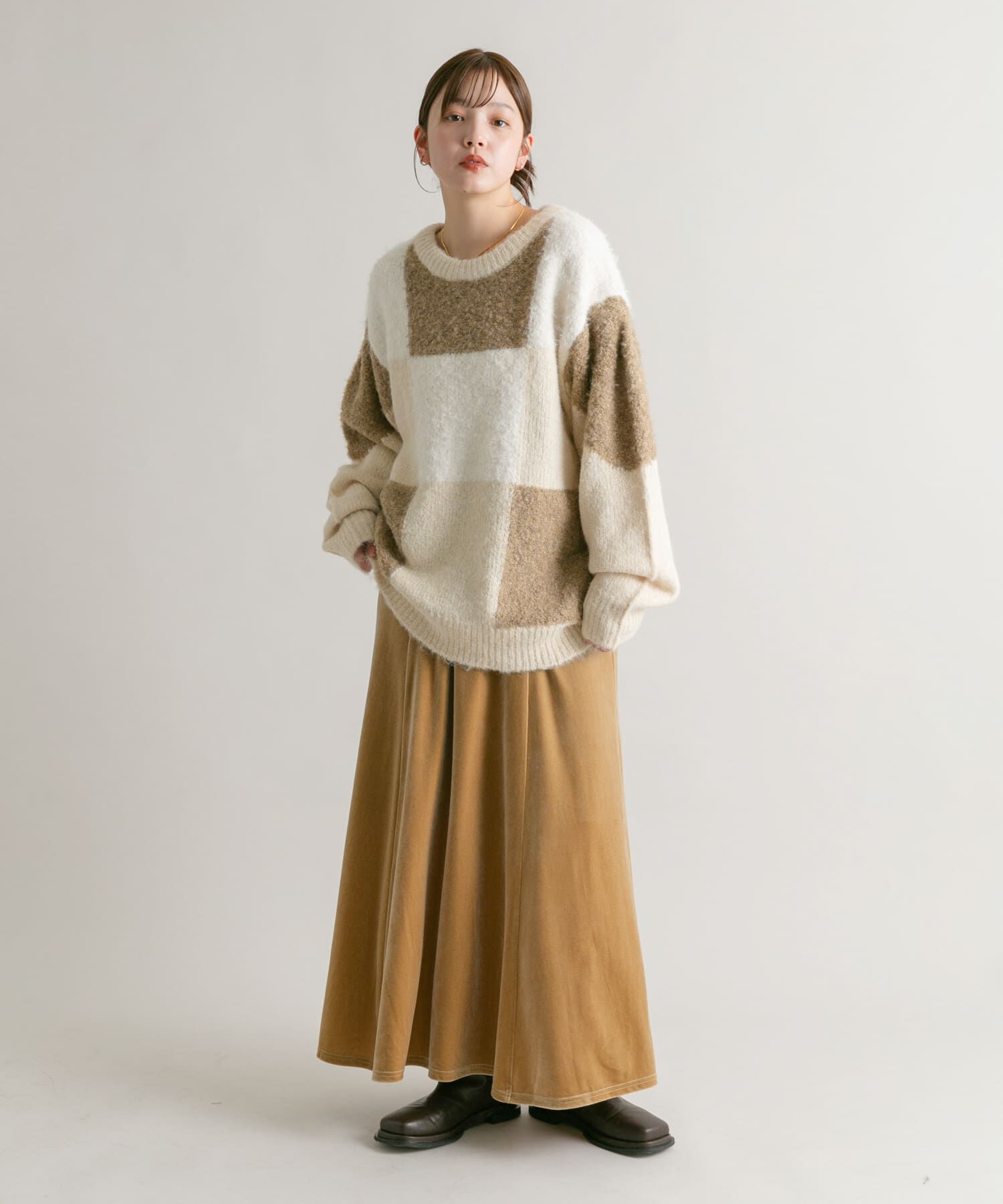  「セミフレアベロアスカート」|スカート|