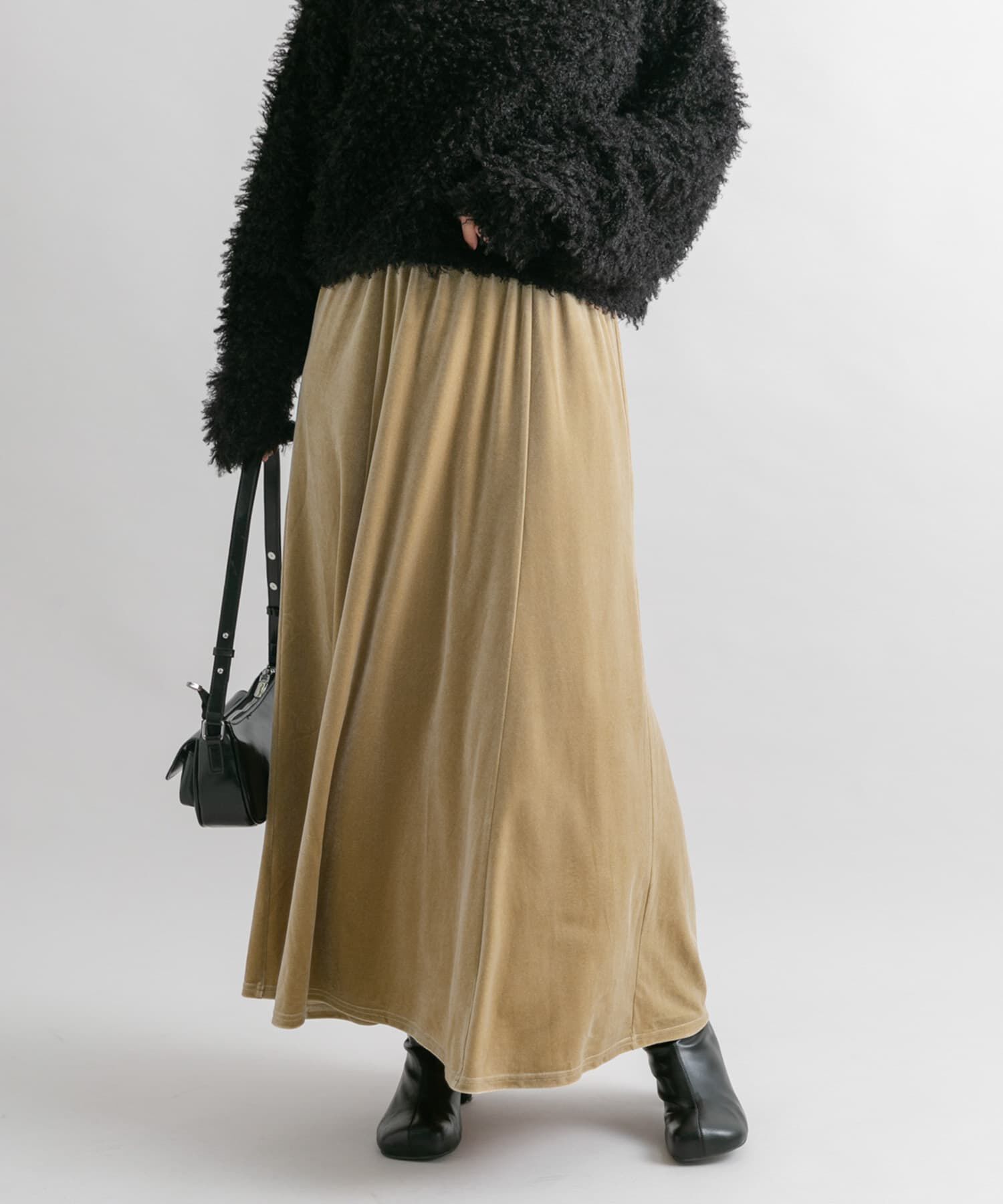  「セミフレアベロアスカート」|スカート|