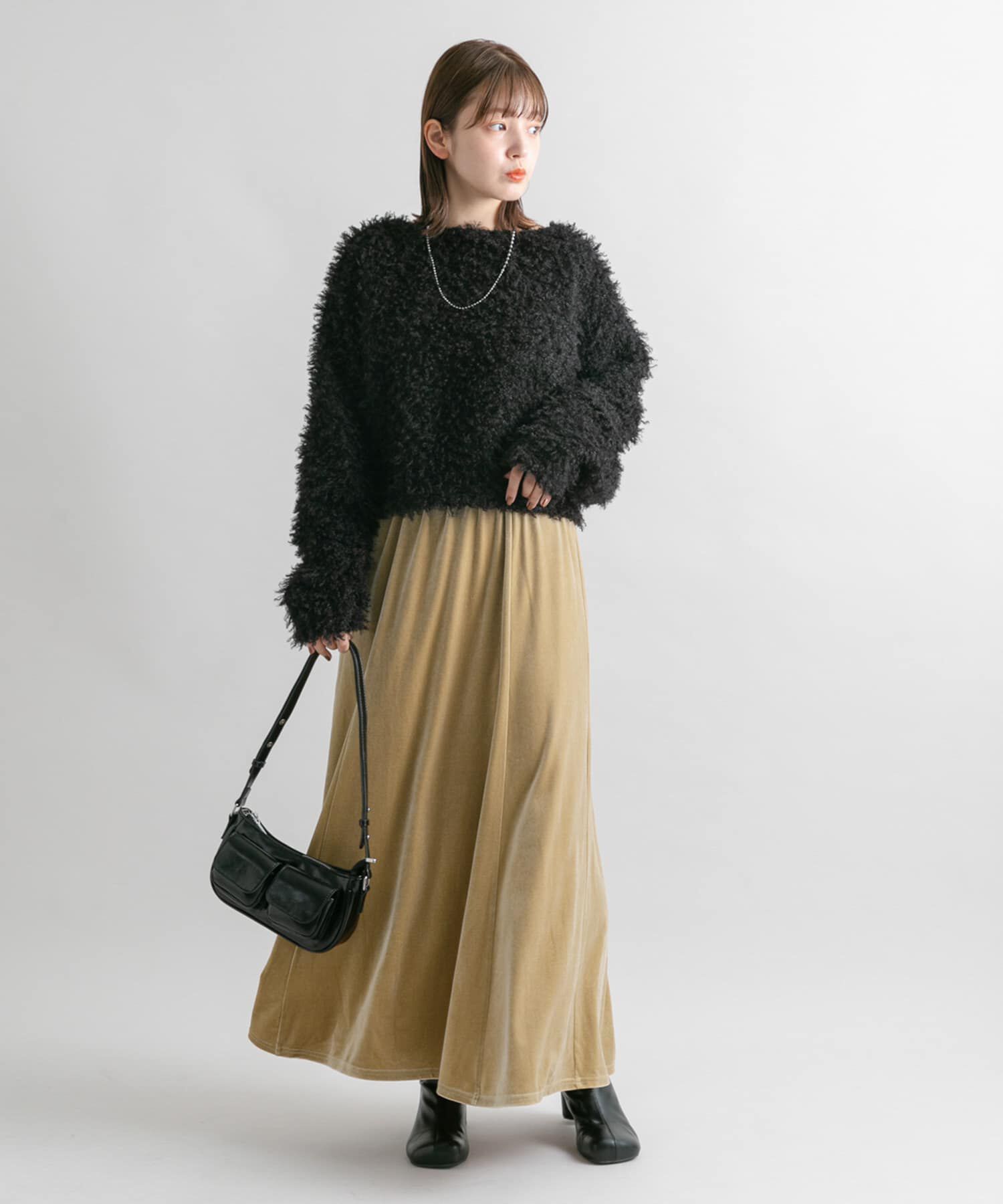  「セミフレアベロアスカート」|スカート|