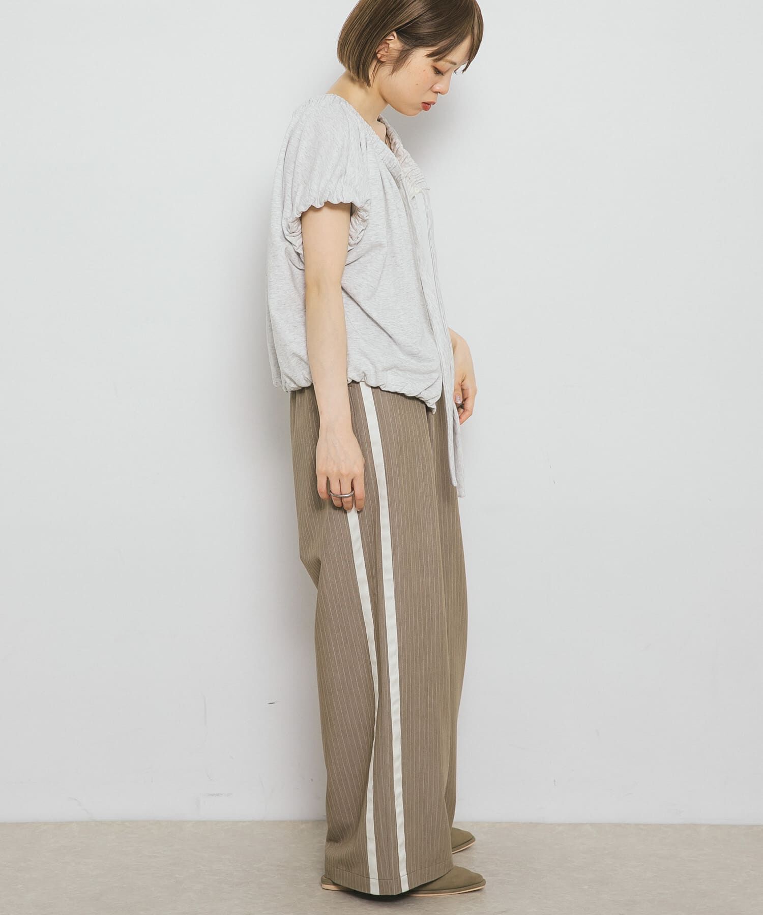  「リボンギャザースウェット」|スウェット・ジャージ|