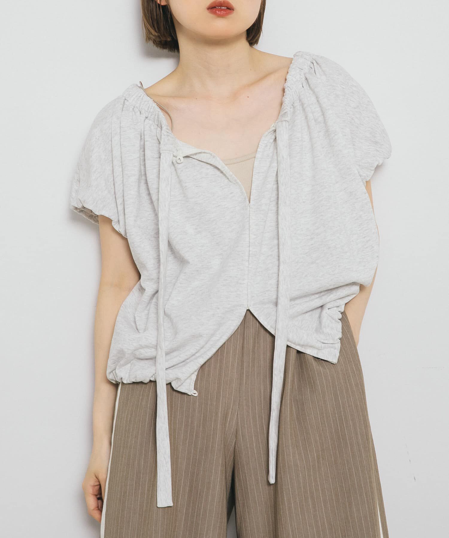  「リボンギャザースウェット」|スウェット・ジャージ|