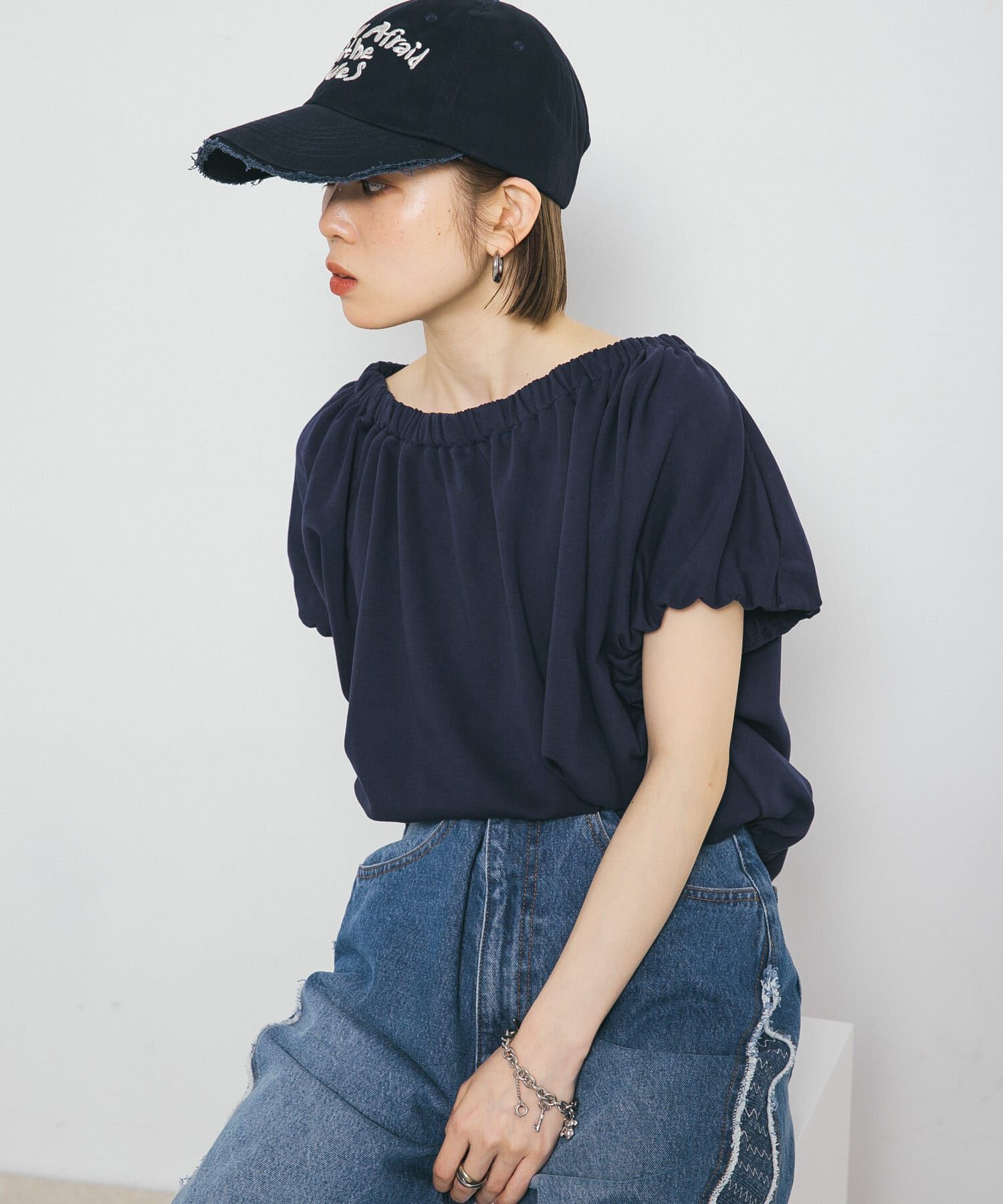  「リボンギャザースウェット」|スウェット・ジャージ|