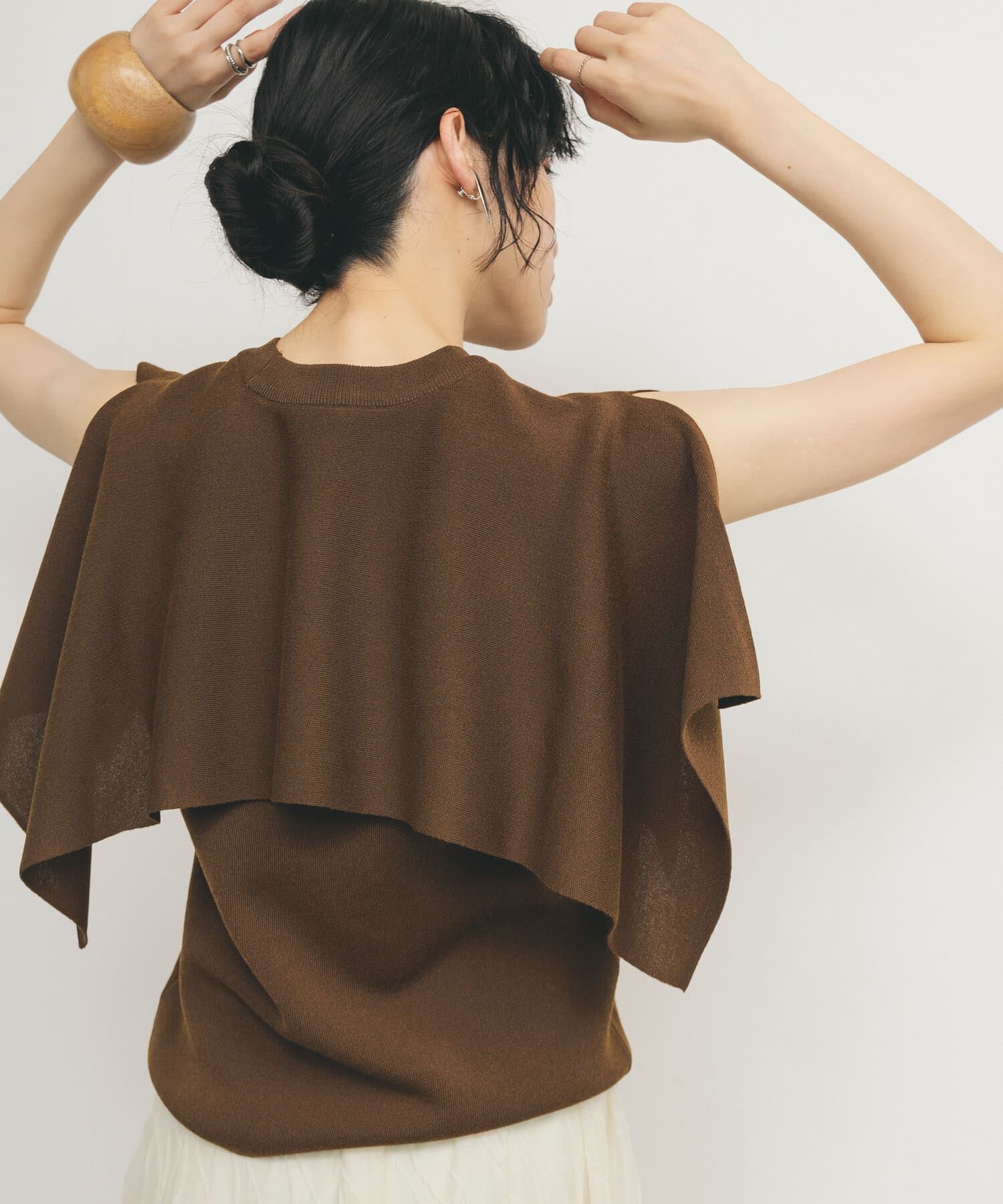  「スリットスリーブニット」|ニット・セーター|ブラウン