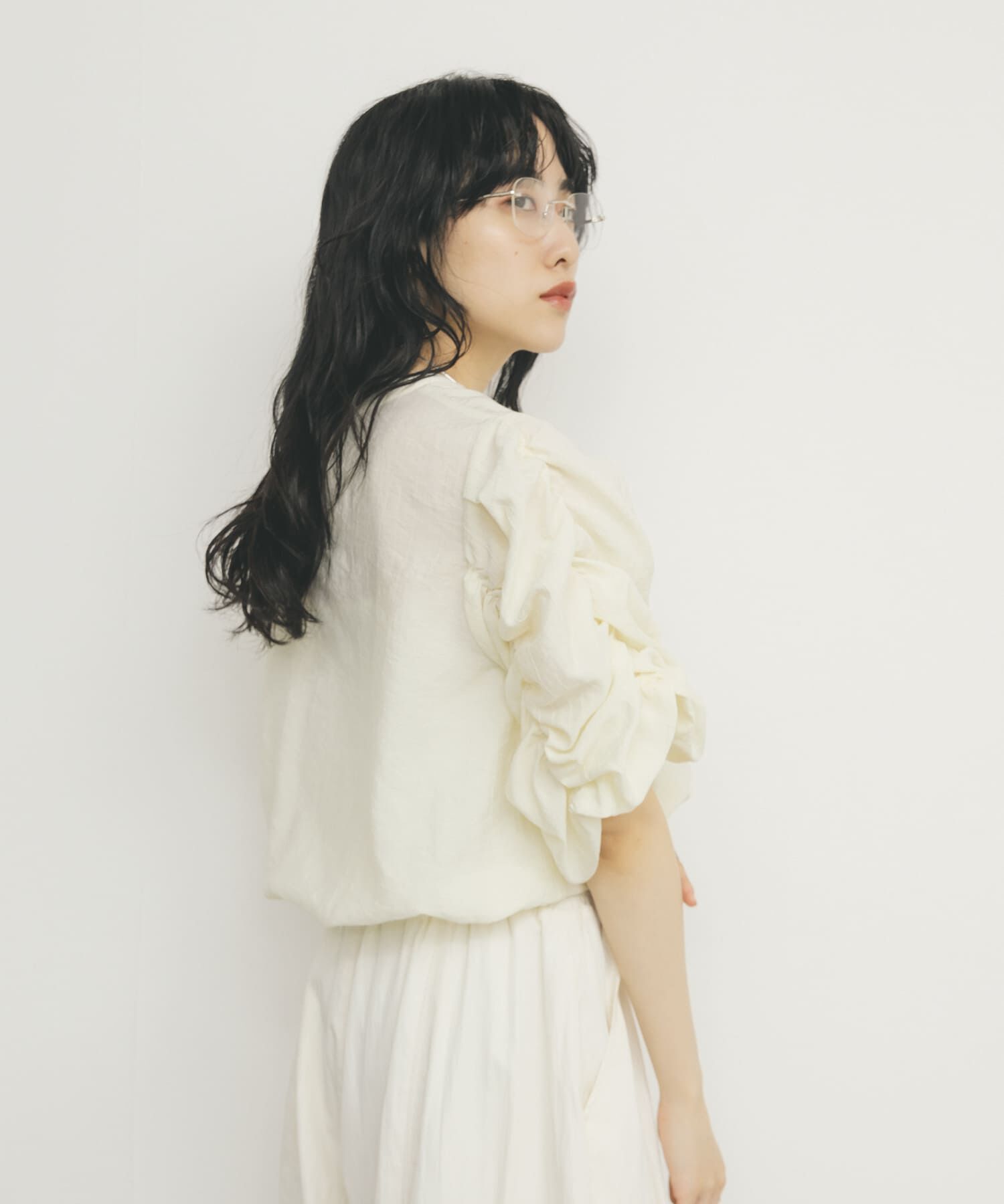  「シャーリングスリーブブラウス」|シャツ・ブラウス|