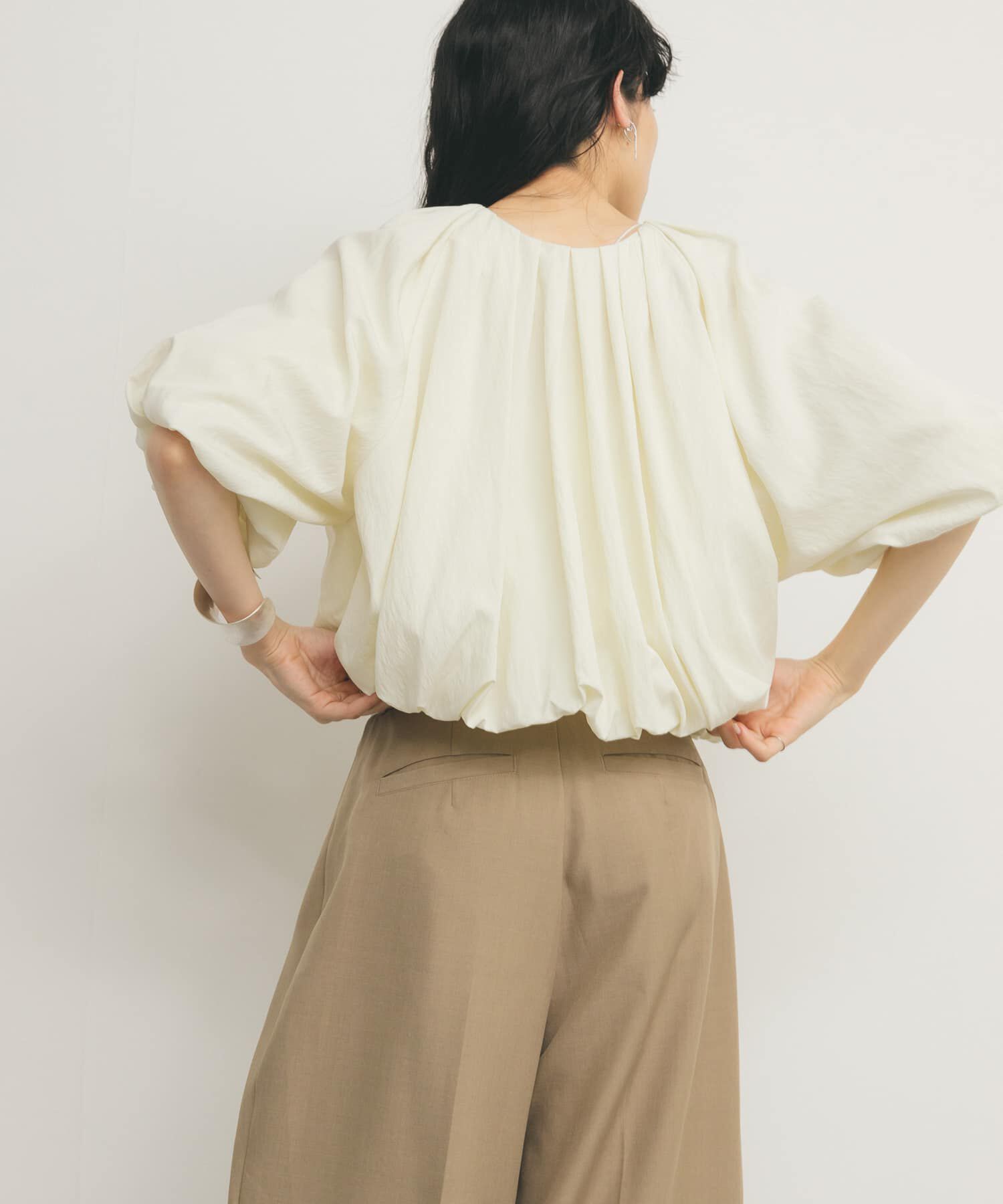  「バルーンジャケット」|ノーカラーコート|