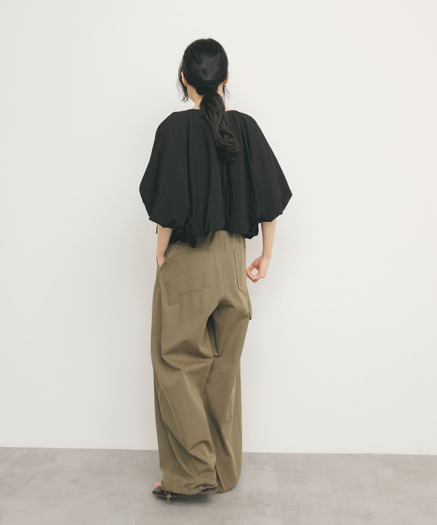  「バルーンジャケット」|ノーカラーコート|