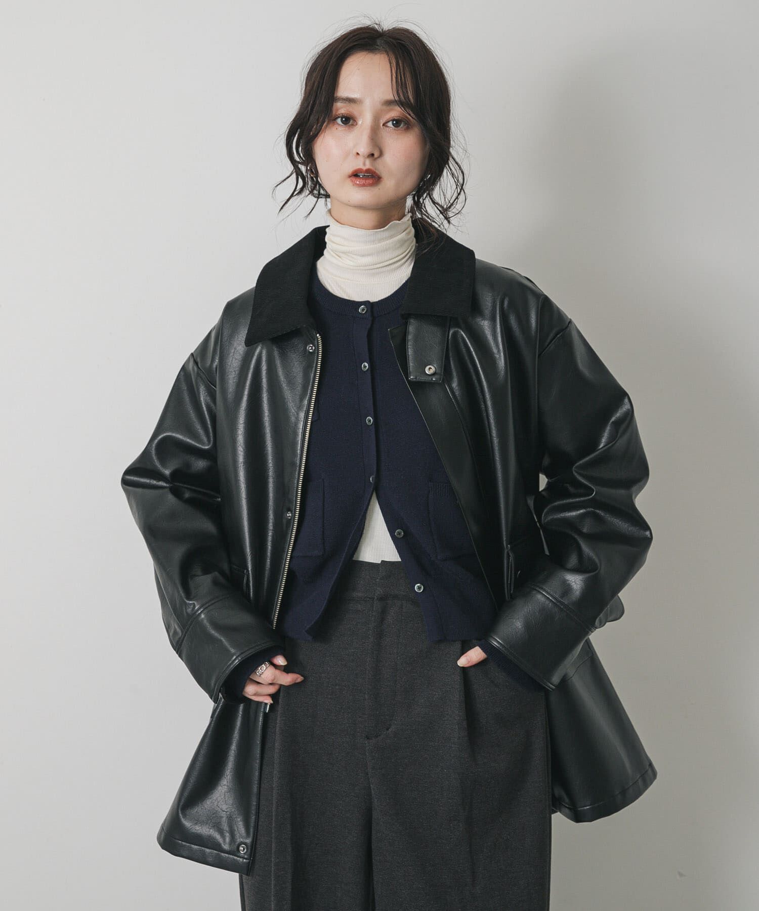 SENSE OF PLACE by URBAN RESEARCH「FLハンティングジャケット」|ノーカラーコート|