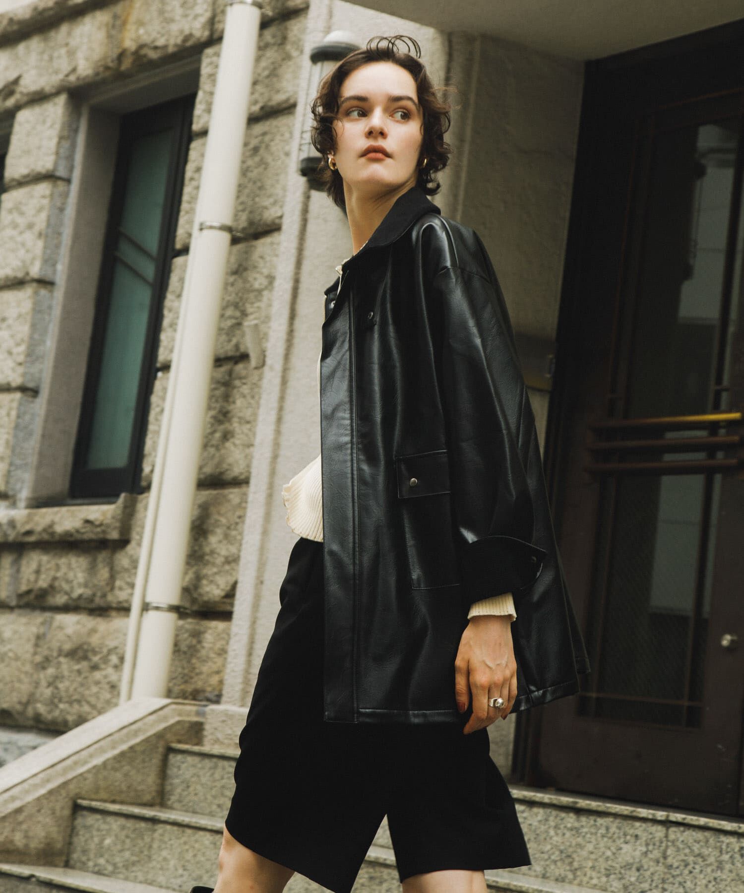 SENSE OF PLACE by URBAN RESEARCH「FLハンティングジャケット」|ノーカラーコート|