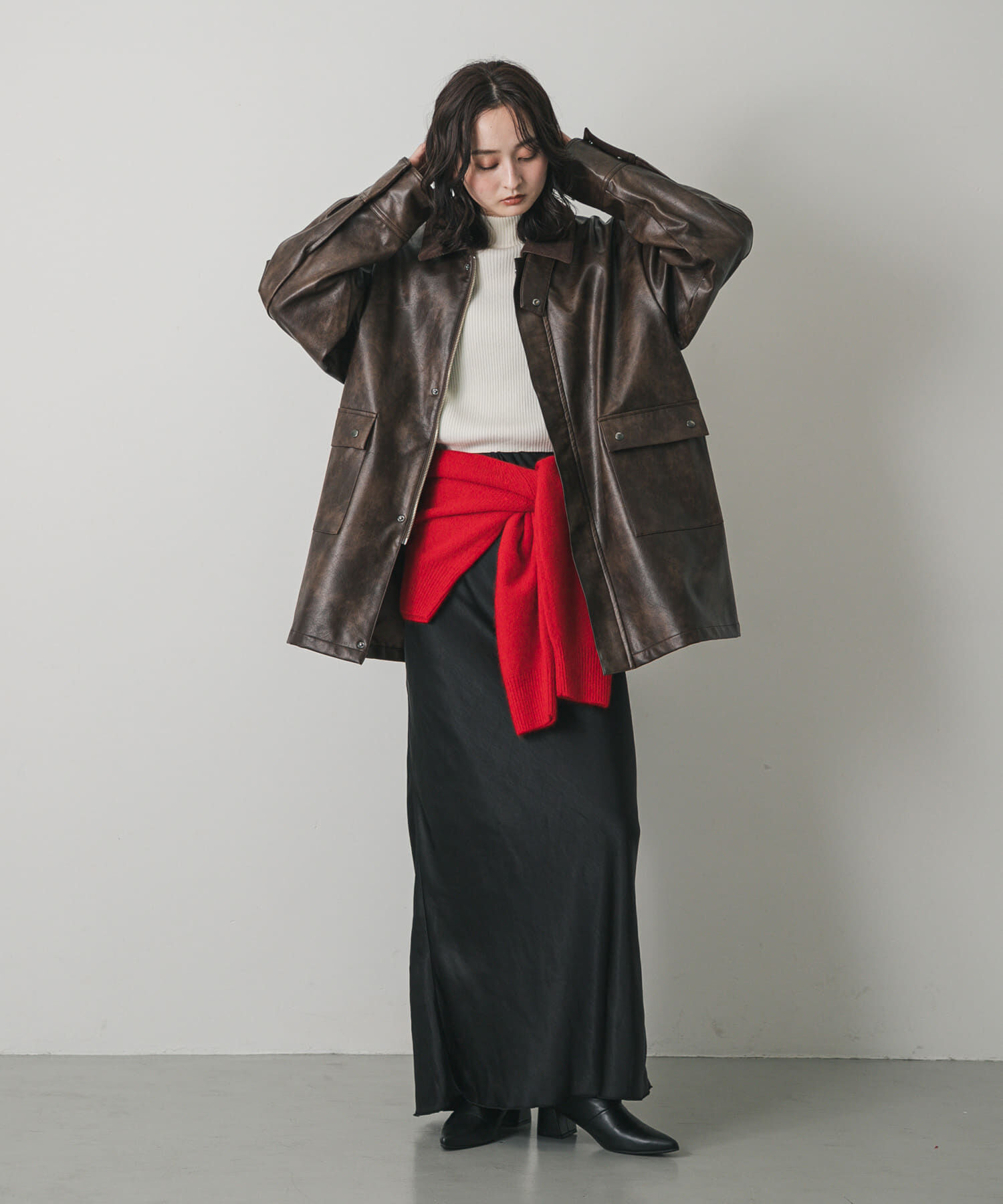 SENSE OF PLACE by URBAN RESEARCH「FLハンティングジャケット」|ノーカラーコート|ブラウン