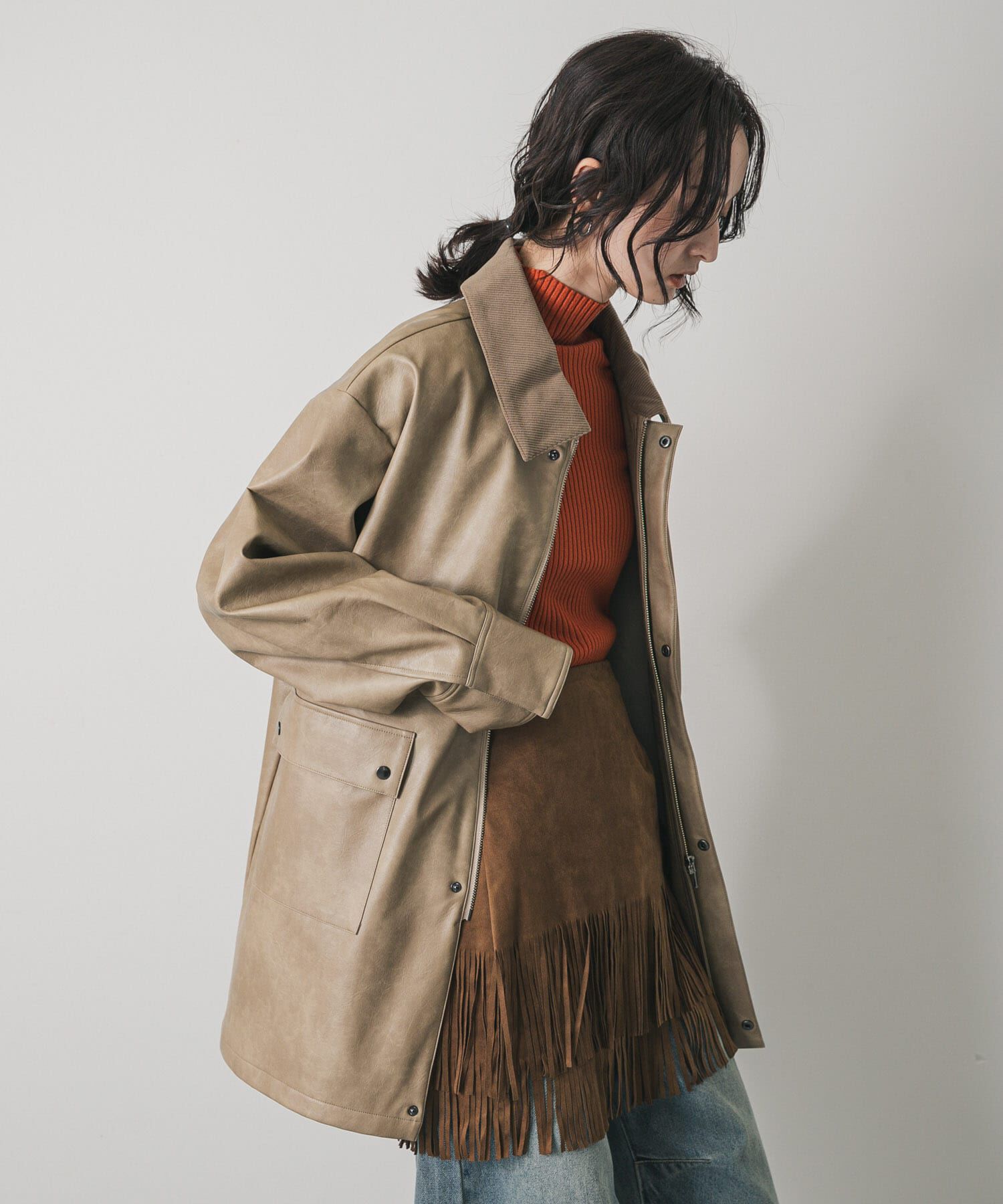 SENSE OF PLACE by URBAN RESEARCH「FLハンティングジャケット」|ノーカラーコート|