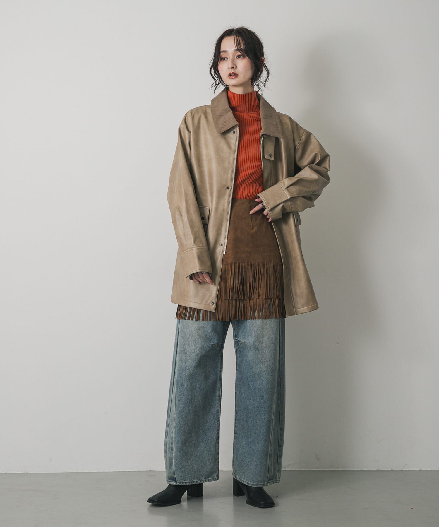 SENSE OF PLACE by URBAN RESEARCH「FLハンティングジャケット」|ノーカラーコート|