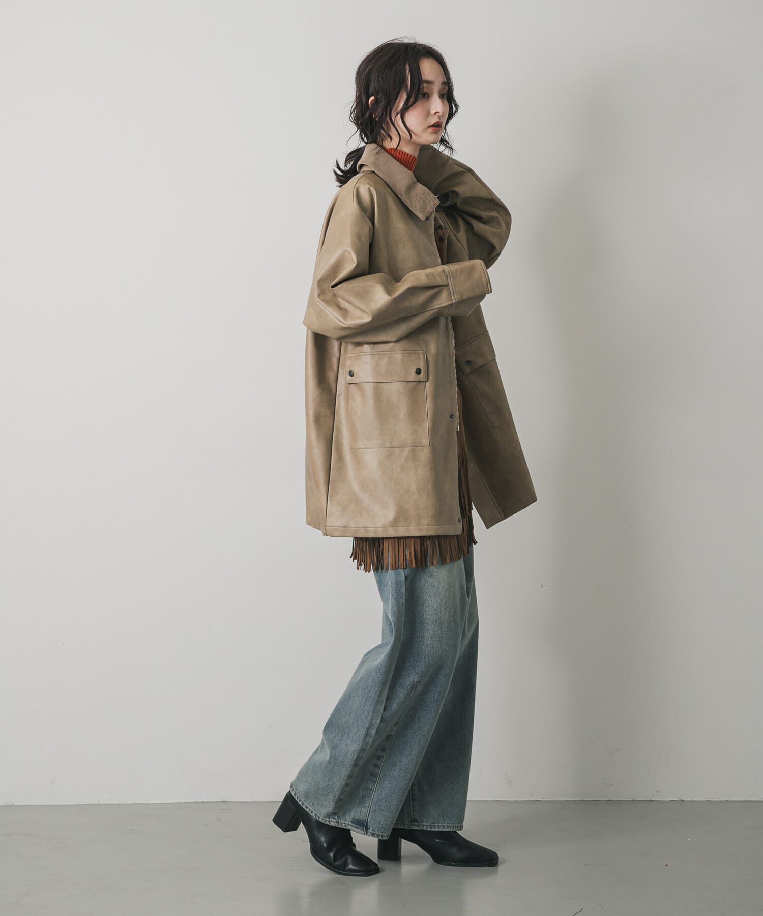 SENSE OF PLACE by URBAN RESEARCH「FLハンティングジャケット」|ノーカラーコート|