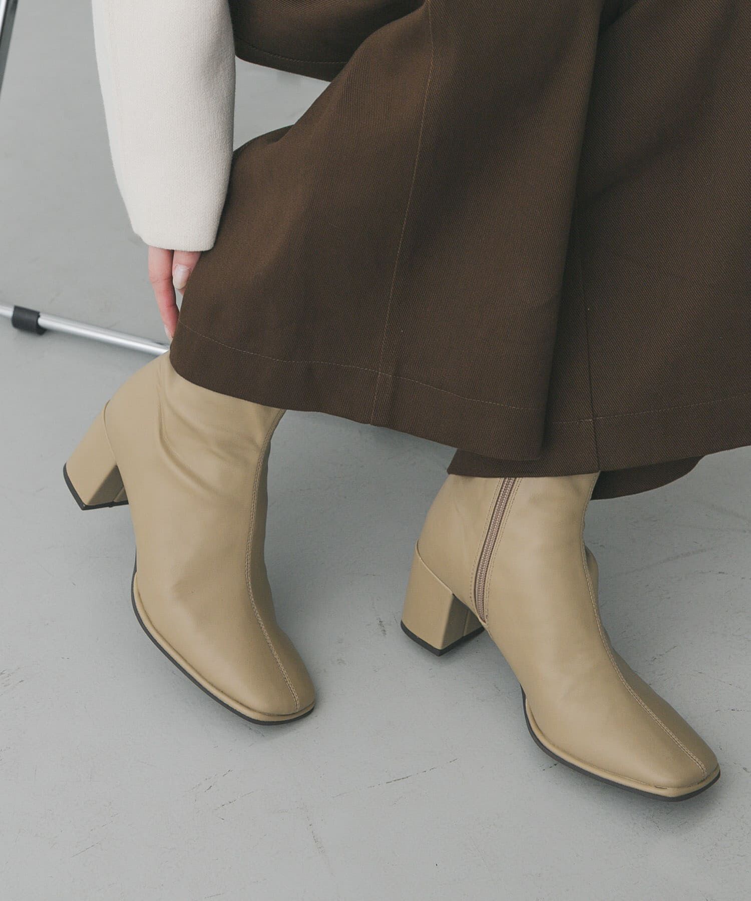 SENSE OF PLACE by URBAN RESEARCH「スクエアトウセンターシームストレッチブーツ」|ショートブーツ|